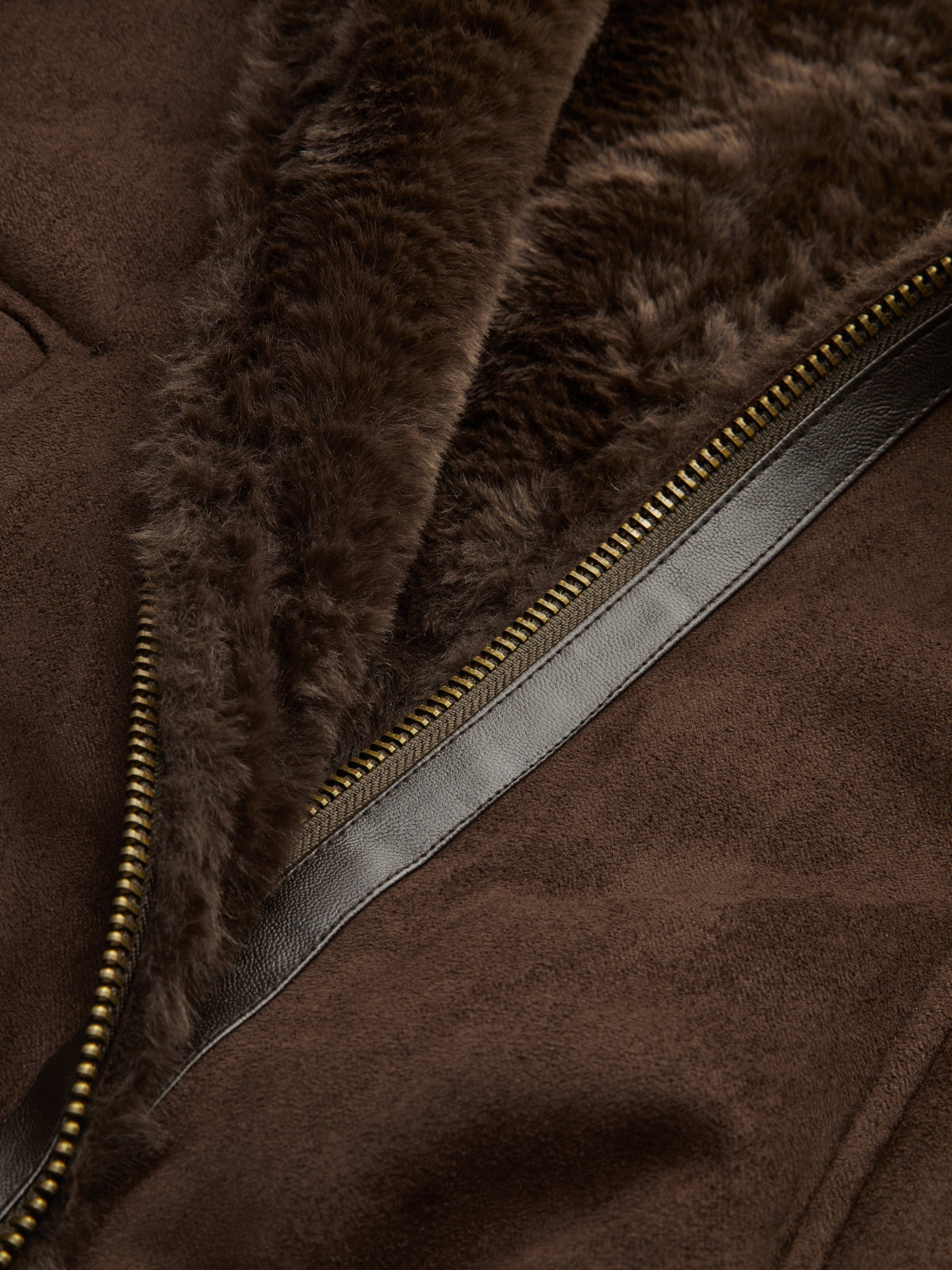 ATISSE – Women's Brown Shearling Jacket – Faux Fur Suede Winter Jacket