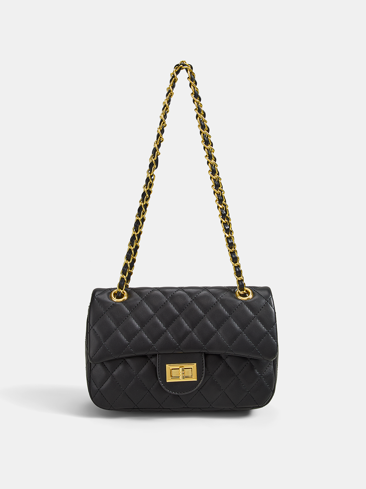 ATISSE MONACO – Bolso bandolera acolchado para mujer – Bolso de hombro negro de lujo