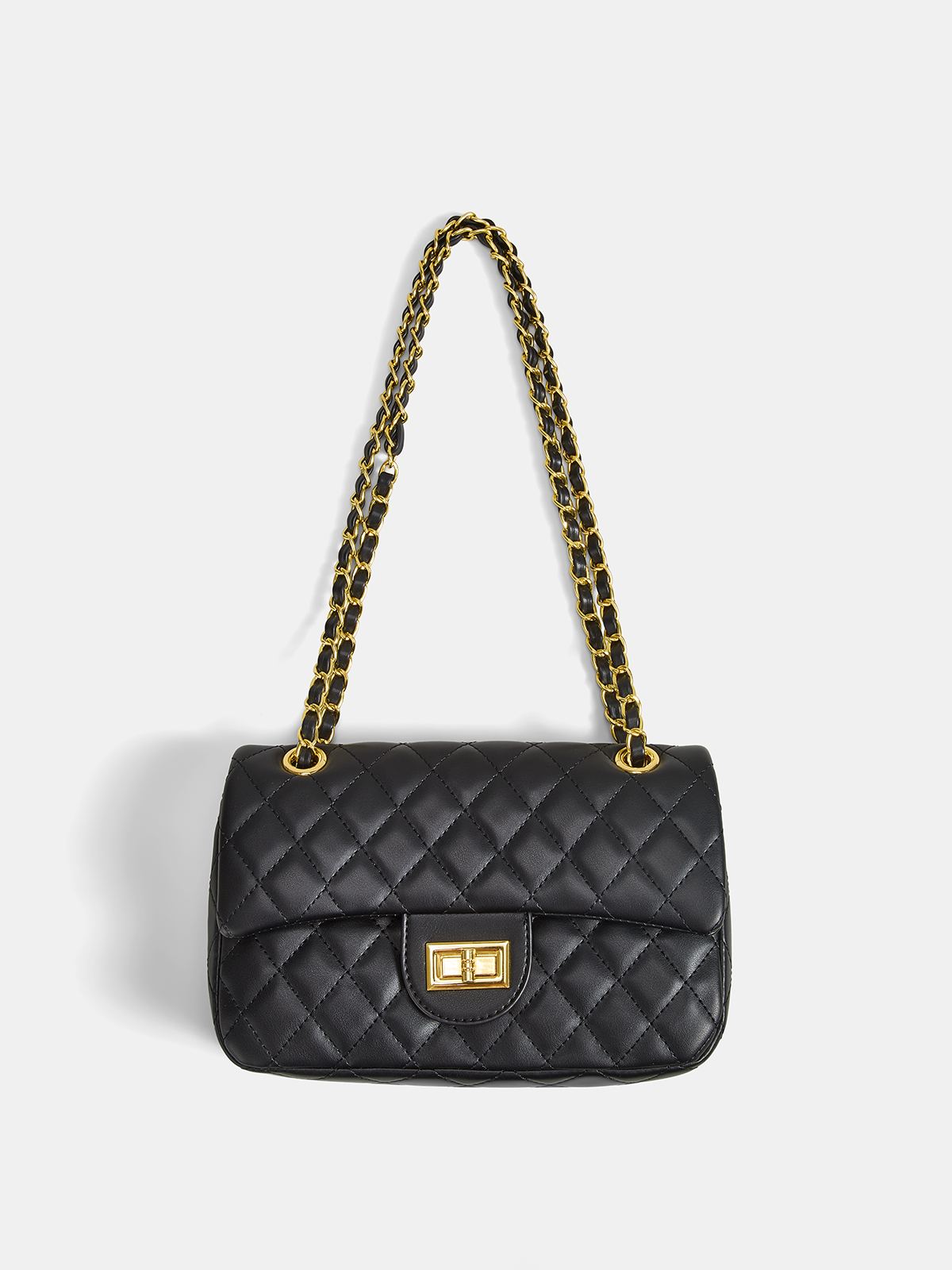 ATISSE MONACO – Bolso bandolera acolchado para mujer – Bolso de hombro negro de lujo