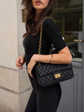 ATISSE MONACO – Bolso bandolera acolchado para mujer – Bolso de hombro negro de lujo