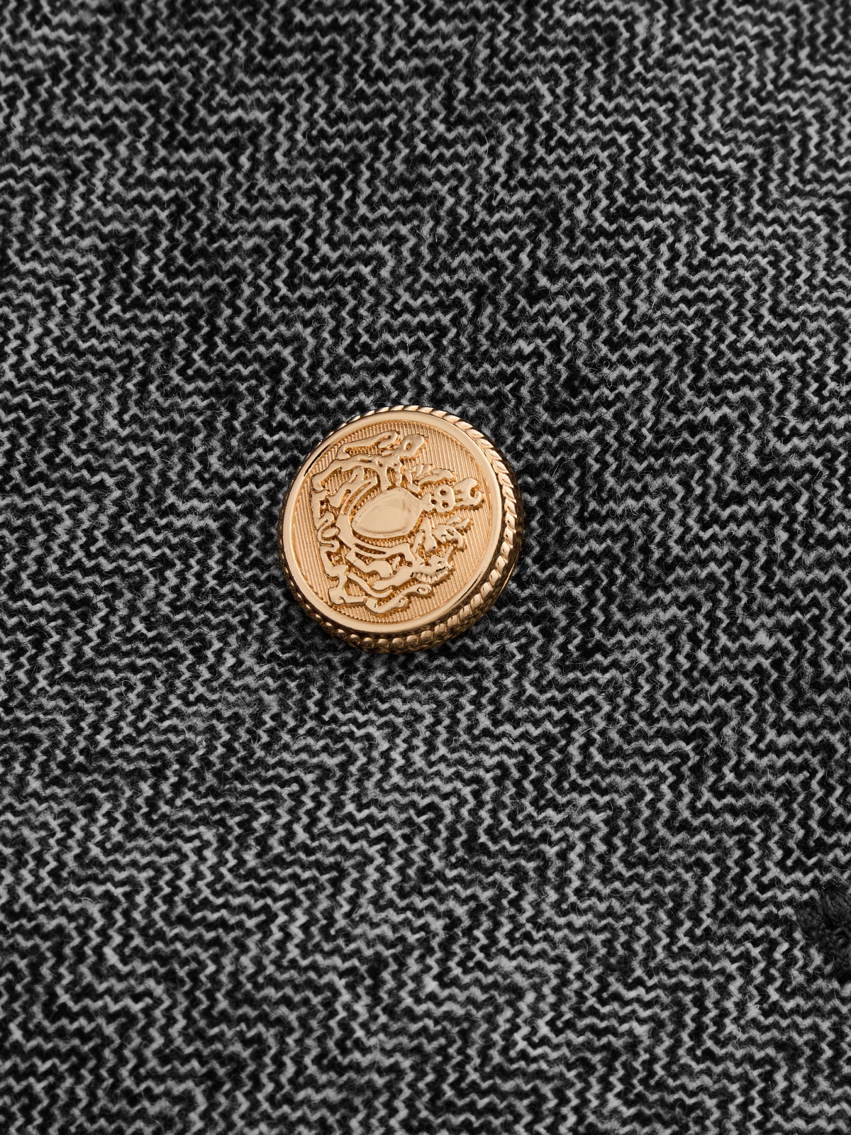 ATISSE – Women's Herringbone Double-Breasted Wool Blend Blazer – Tailored Grey Jacket