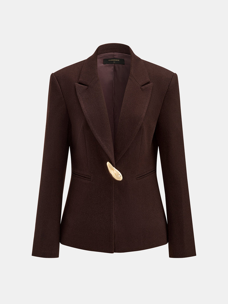 ATISSE – Women's Tailored Blazer – Wool-Touch Single Button Jacket