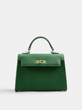 ATISSE – Women's Structured Top-Handle Crossbody Bag – Faux Leather Lock Flap Handbag