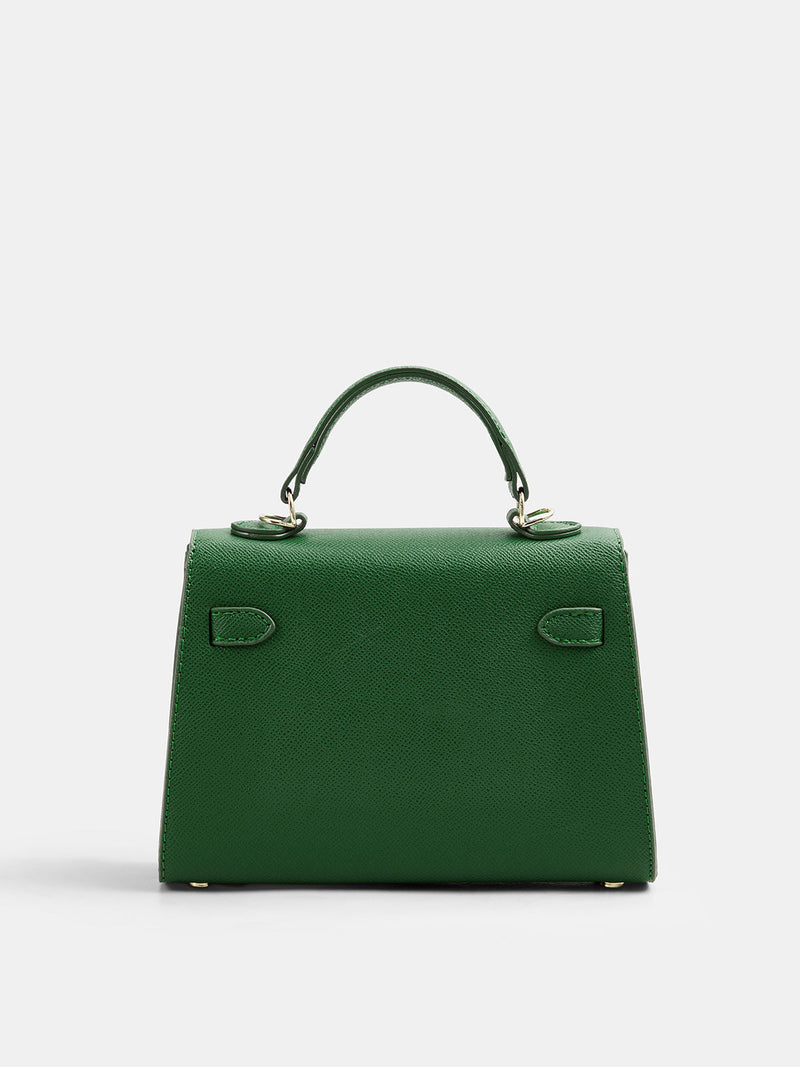 ATISSE – Women's Structured Top-Handle Crossbody Bag – Faux Leather Lock Flap Handbag