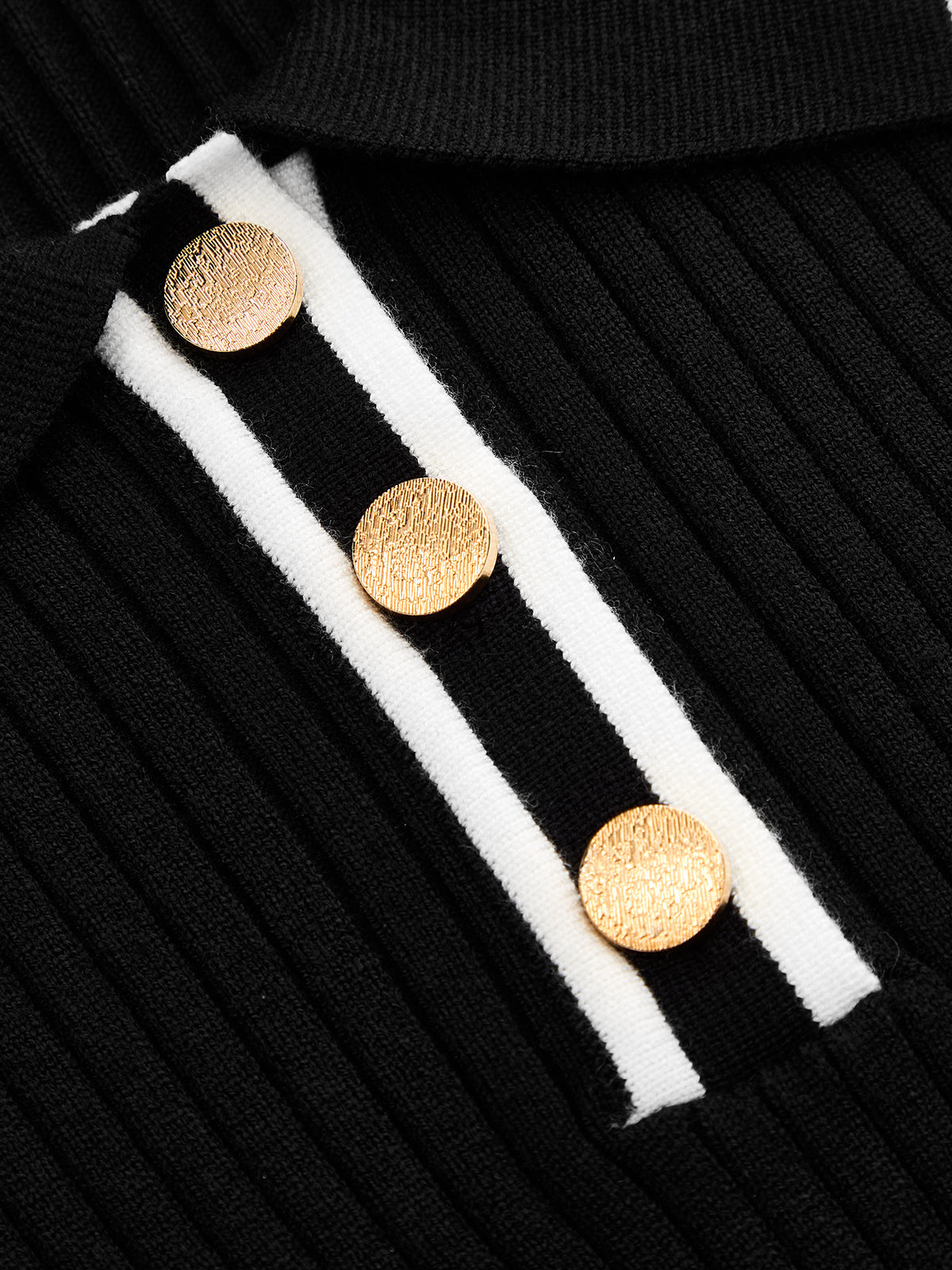 ATISSE – Women's Ribbed Polo Knit Top – Contrast Trim Collared Sweater – Slim Fit Long Sleeve Knitwear