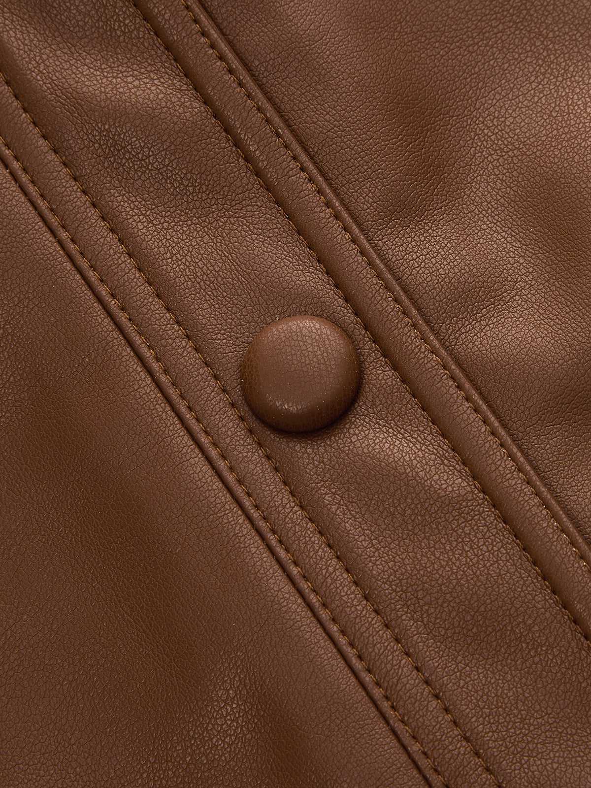 ATISSE – Women’s Faux Leather Jacket – Belted Brown Collared Jacket – Tailored Autumn Outerwear