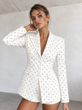 ATISSE – Women’s Polka Dot Blazer – Tailored Slim Fit Office Jacket – Elegant Smart Outerwear