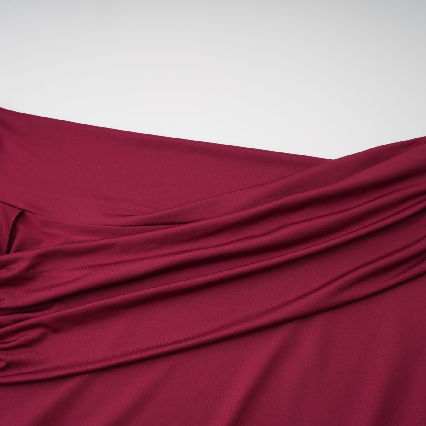 ATISSE ANASTASIA – Women's Burgundy One Shoulder Ruched Maxi Dress – Long Sleeve High Slit Evening Party Dress