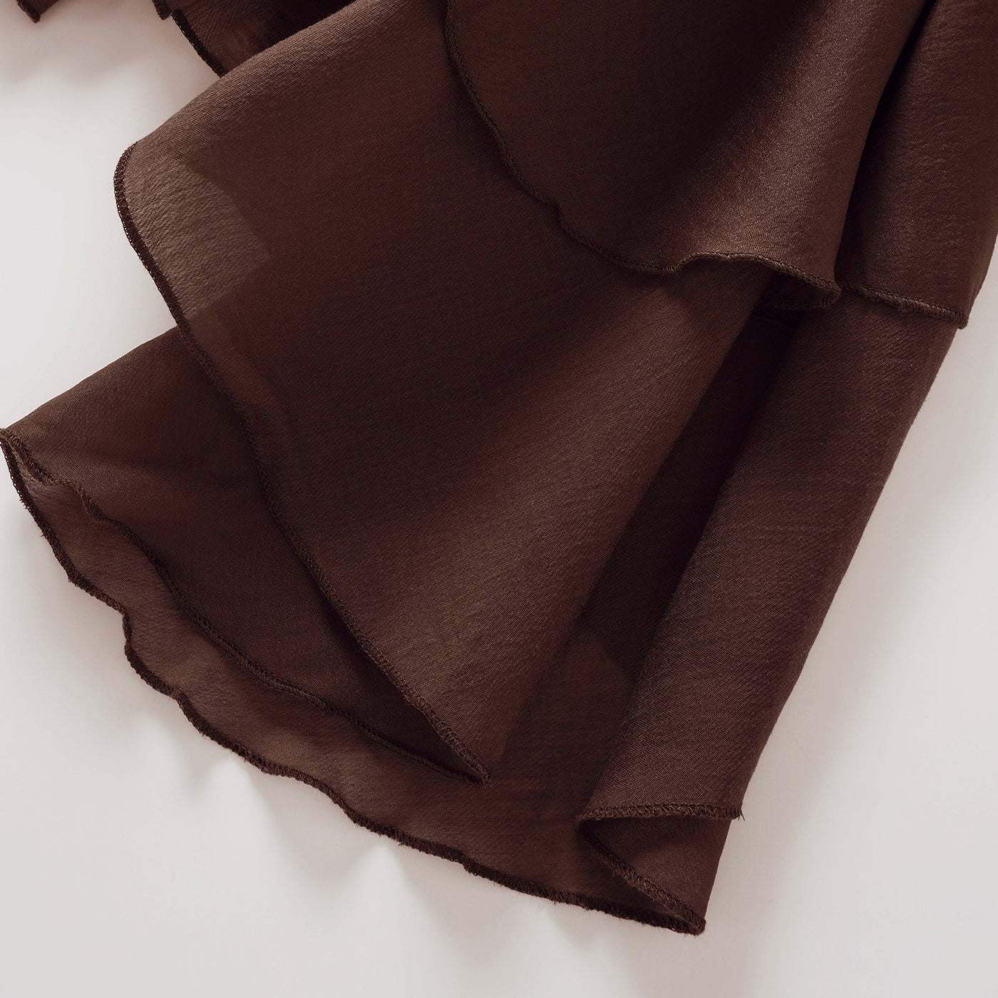 ATISSE ANNABELLE – Women's Brown Cut Out Ruffle Mini Dress – Long Sleeve Asymmetric Party Dress