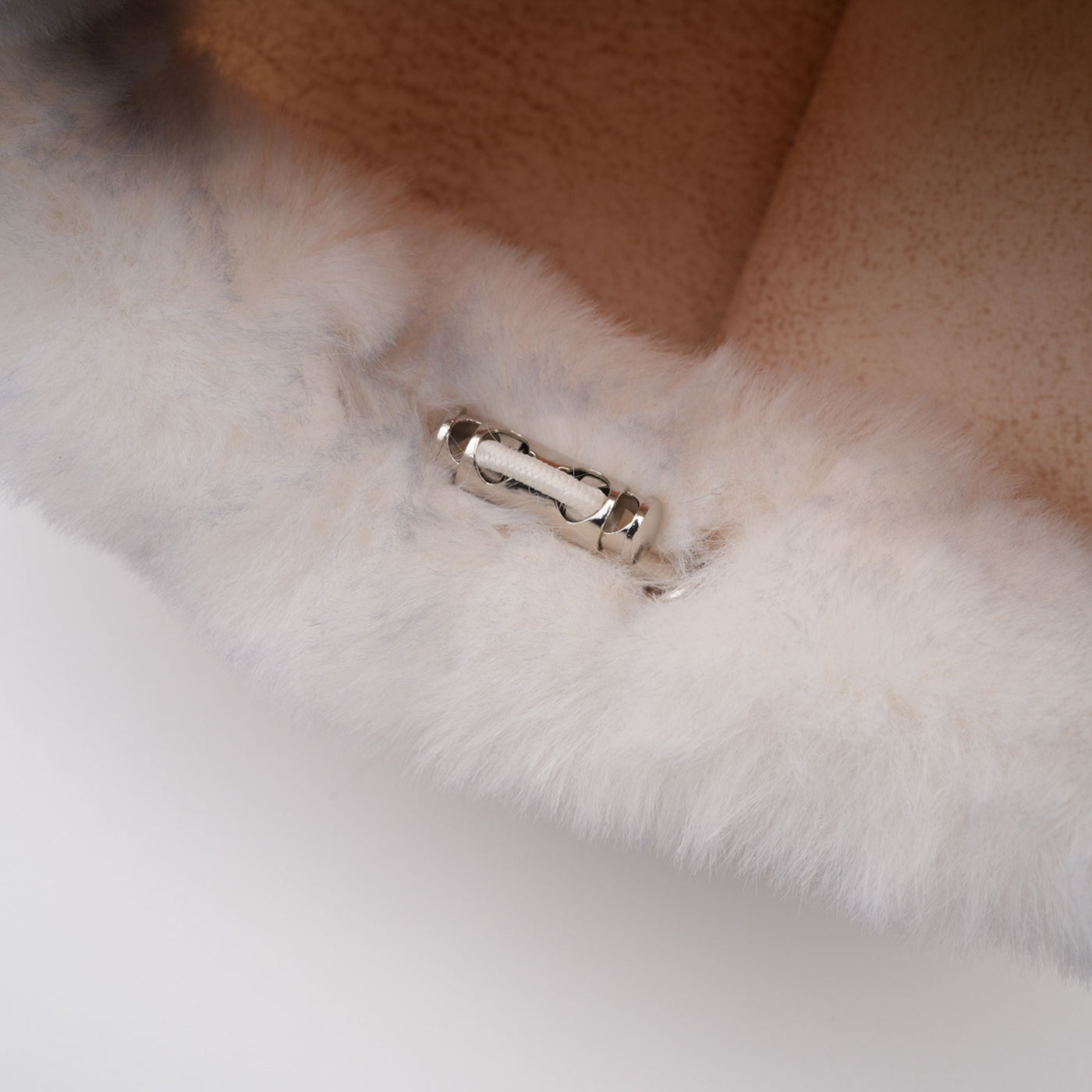 ATISSE ALINA – Women's White Faux Fur Jacket – Luxury Cropped Winter Coat with Gradient Finish