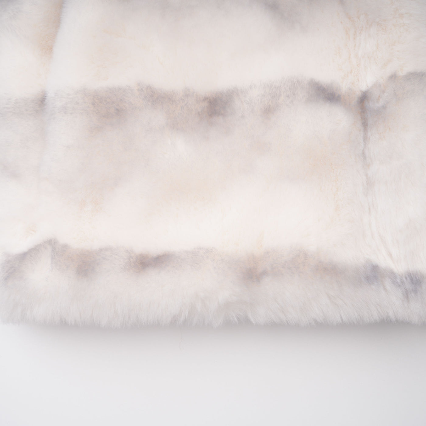 ATISSE ALINA – Women's White Faux Fur Jacket – Luxury Cropped Winter Coat with Gradient Finish