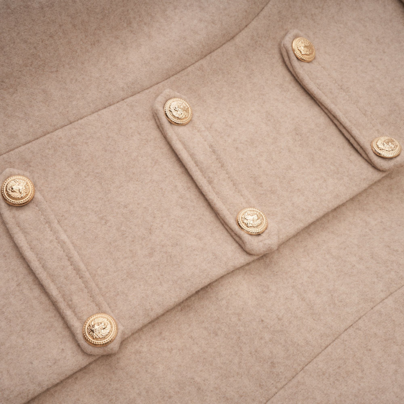 ATISSE – Women's Faux Fur Cape Coat – Luxury Detachable Cape Winter Jacket in Beige
