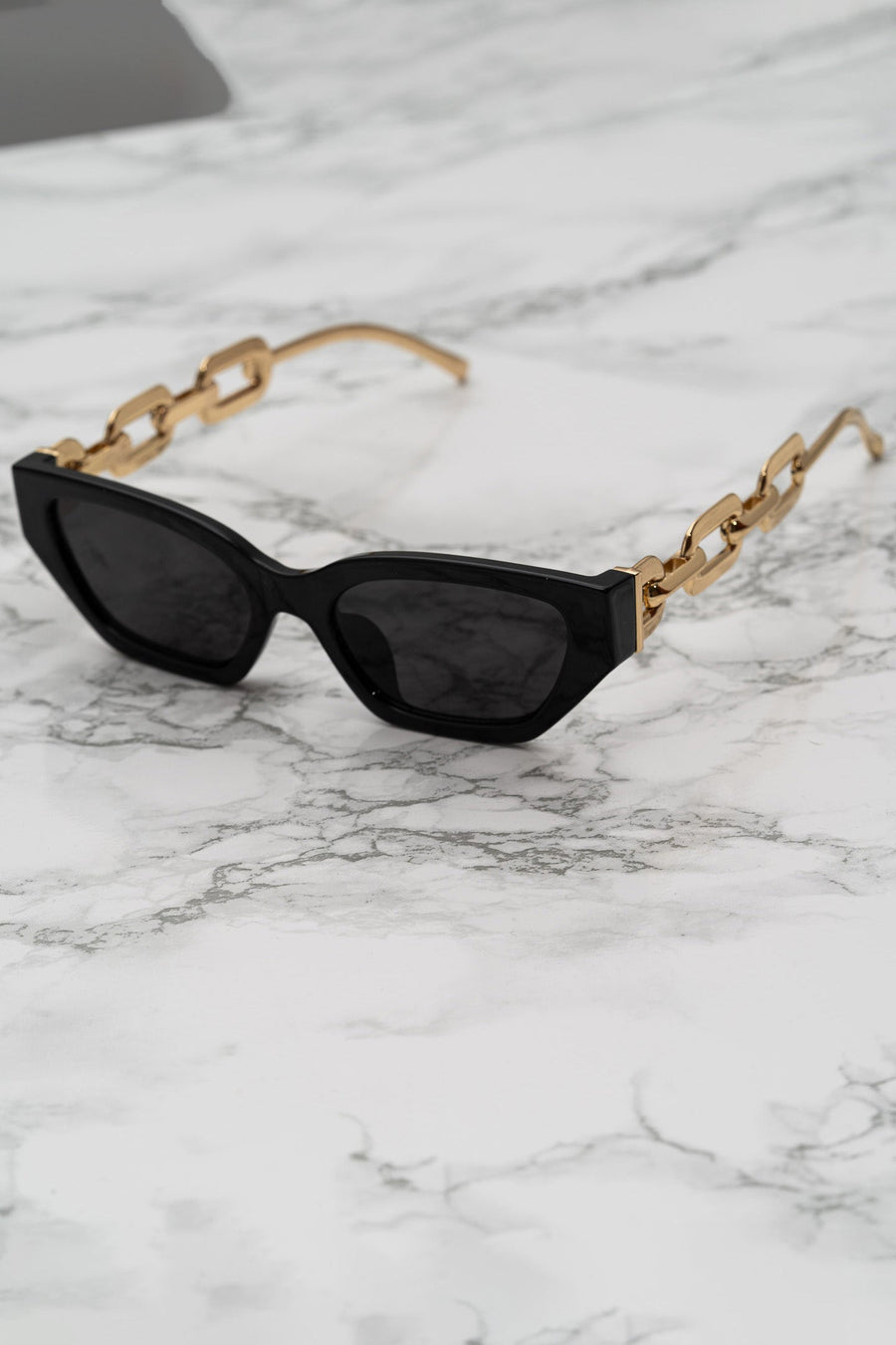 ATISSE - Cat Eyes with Gold Chain Arms - Black