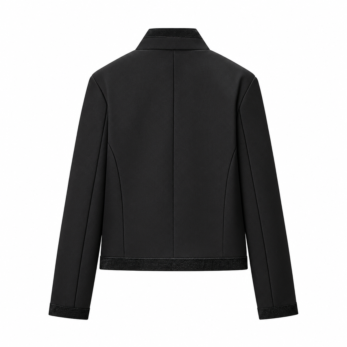 ATISSE – Women’s Black Embroidered Jacket – Structured Mandarin Collar