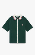 Marmont Pointelle Knitted Short Sleeve Shirt in Green