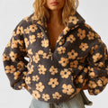 ATISSE DELYSANNE – Women's Floral Print Sherpa Fleece Pullover – Oversized Quarter Zip Teddy Sweatshirt