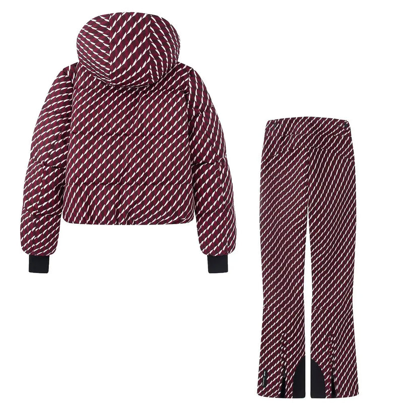 ATISSE ALPINE – Women's Hooded Quilted Ski Set – 2 Piece Insulated Winter Jacket & Pants