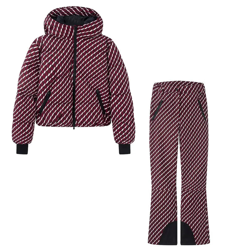 ATISSE ALPINE – Women's Hooded Quilted Ski Set – 2 Piece Insulated Winter Jacket & Pants