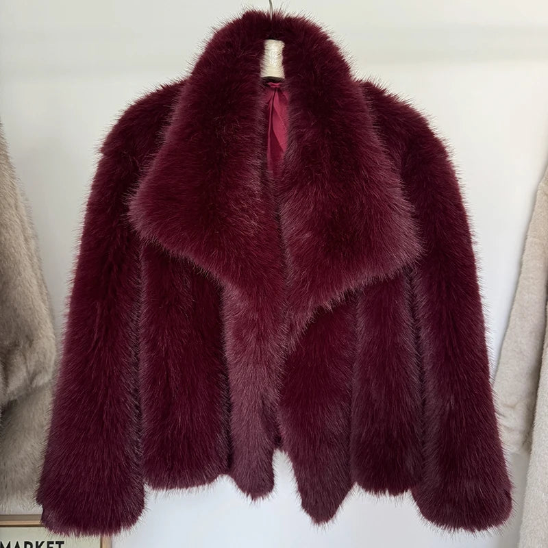 ATISSE NAMI – Women's Faux Fur Jacket – Luxury Oversized Winter Coat