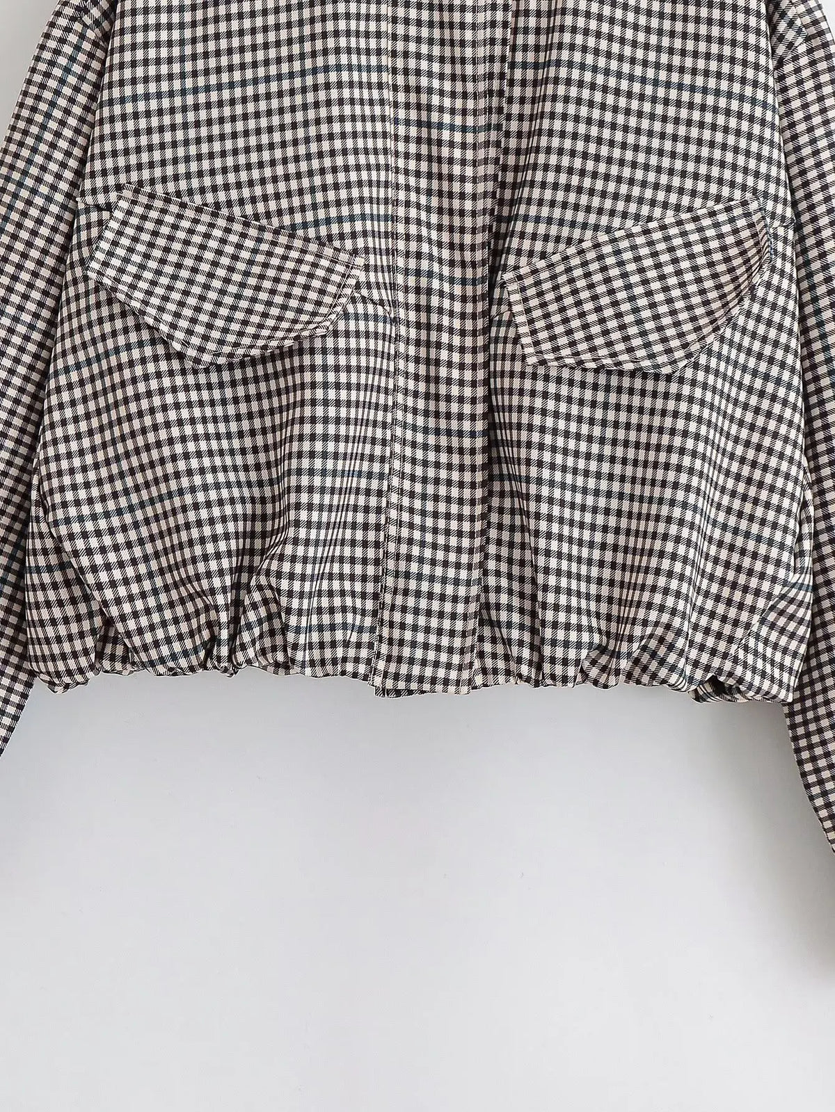 ATISSE – Women’s Plaid Cropped Jacket – Check Print Bomber Jacket
