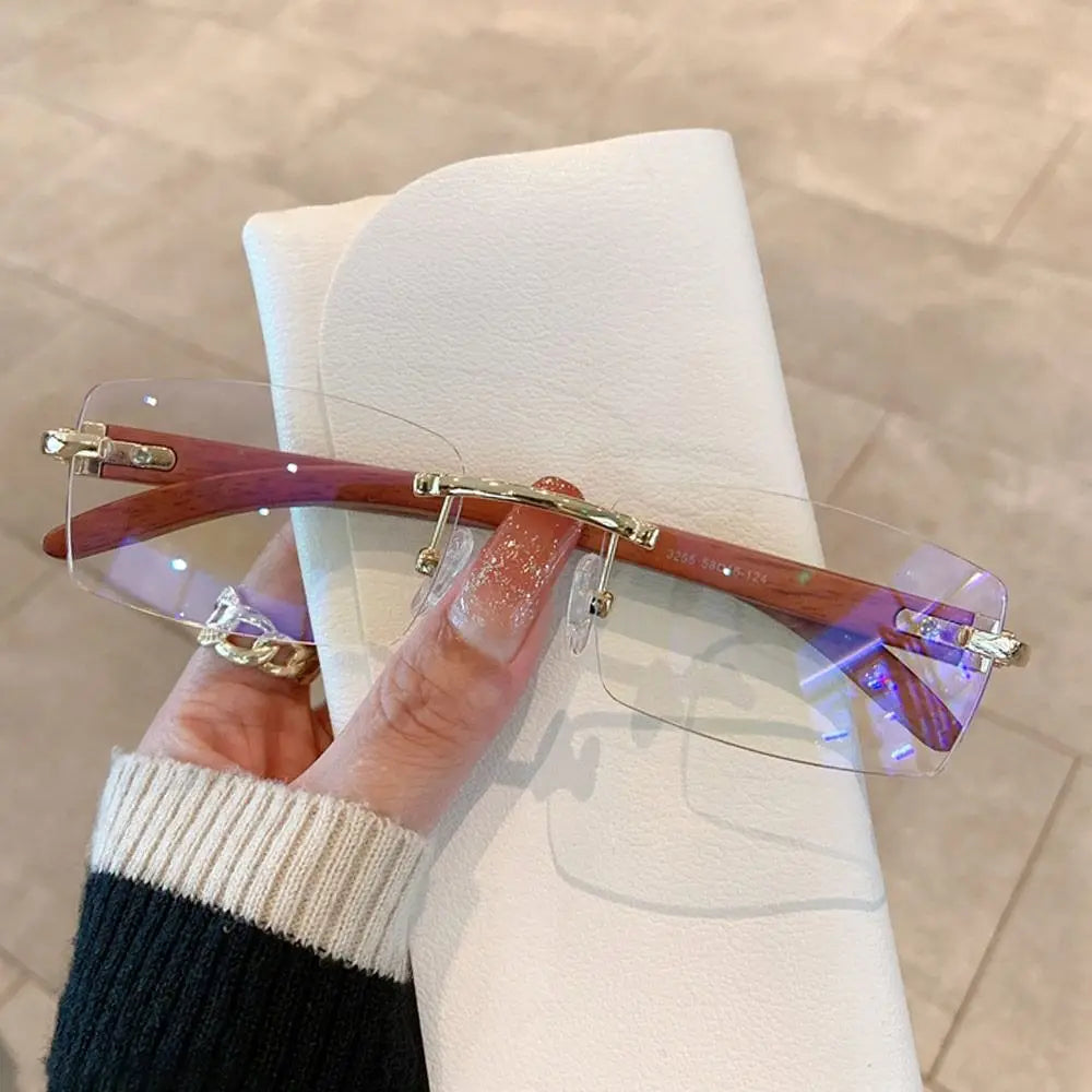 ATISSE VEYRA – Rechteckige, randlose UV400 Sonnenbrille für Damen – 8 Farben