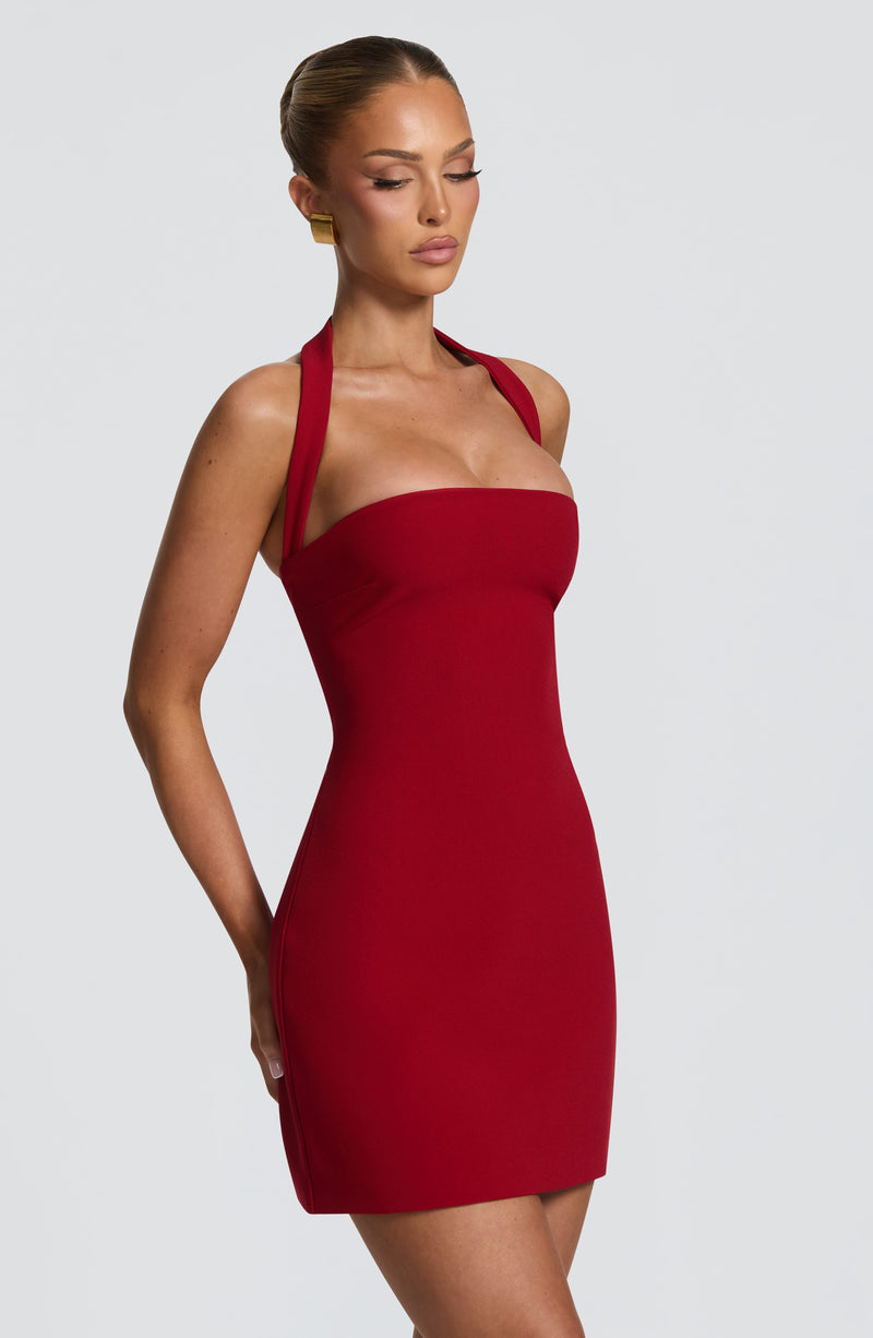 ATISSE TAMSIN – Women's Strapless Mini Dress – Deep Red Party Dress