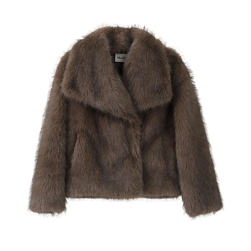 ATISSE NAMI – Women's Faux Fur Jacket – Luxury Oversized Winter Coat