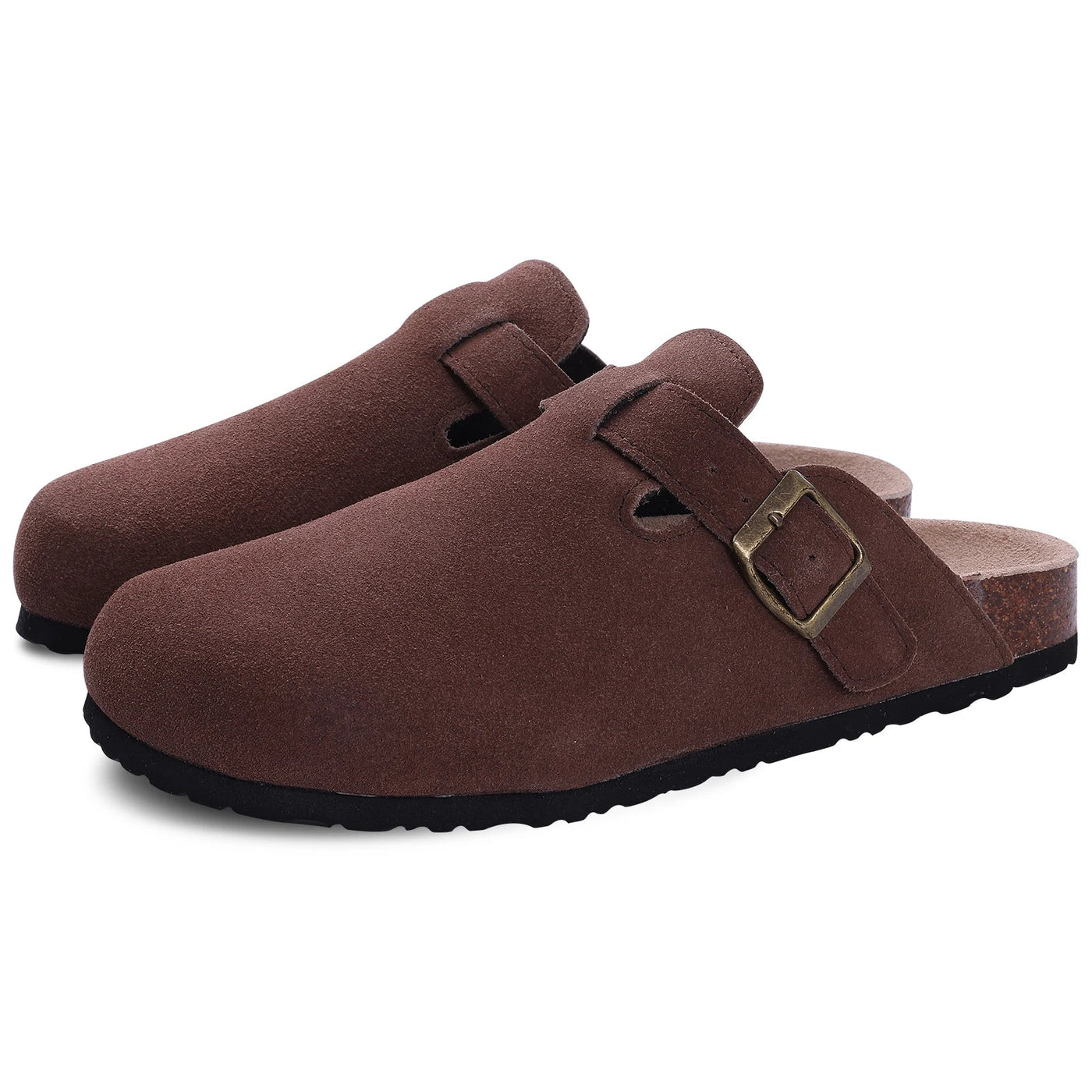ATISSE ELSIE – Damen Wildleder Clogs – Slip-on mit Kork-Fußbett (verschiedene Farben)