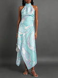 ATISSE – Women’s Printed Maxi Dress – Halter Neck Pastel Summer Dress