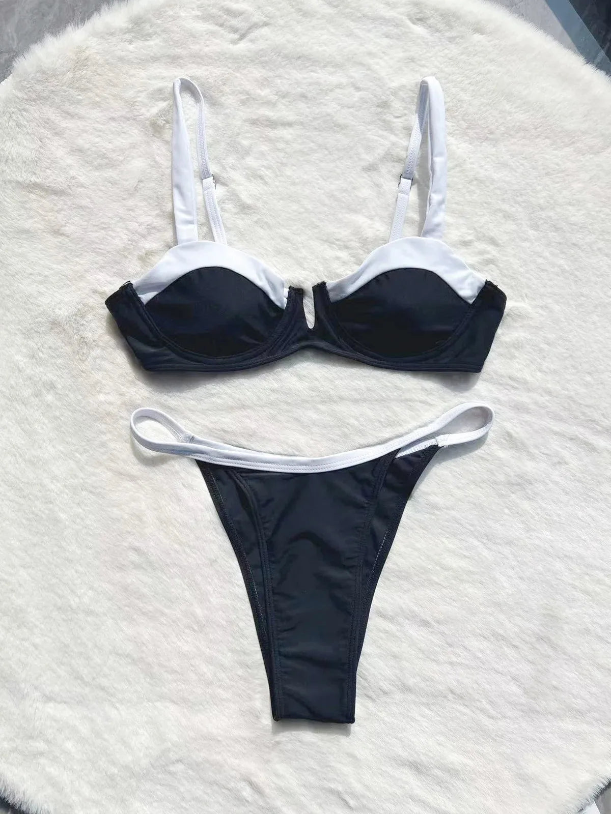 ATISSE ÉLORA – Bikini-Set für Damen in Schwarz und Elfenbein