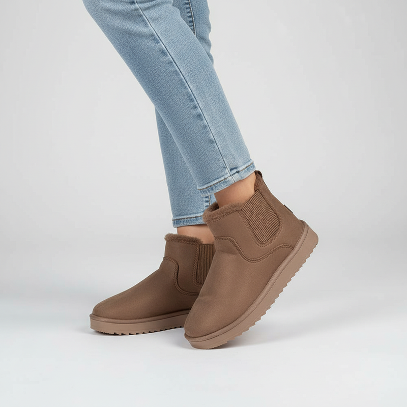 ATISSE – Women's Thermal Winter Boots – Fur Lined Slip-On Ankle Snow Boots