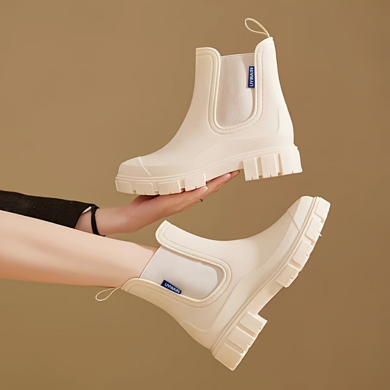 ATISSE – Women's Waterproof Chelsea Rain Boots – Non-Slip Chunky Sole Ankle Boots