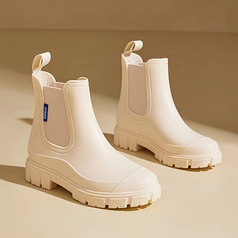 ATISSE – Women's Waterproof Chelsea Rain Boots – Non-Slip Chunky Sole Ankle Boots