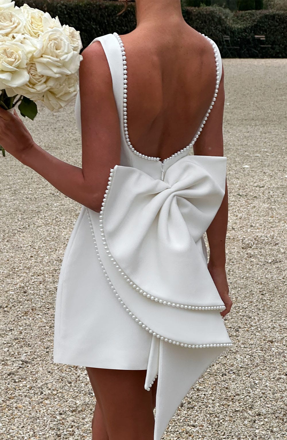 ATISSE CARRIE ICON — Minivestido con lazo de perlas (Blanco)
