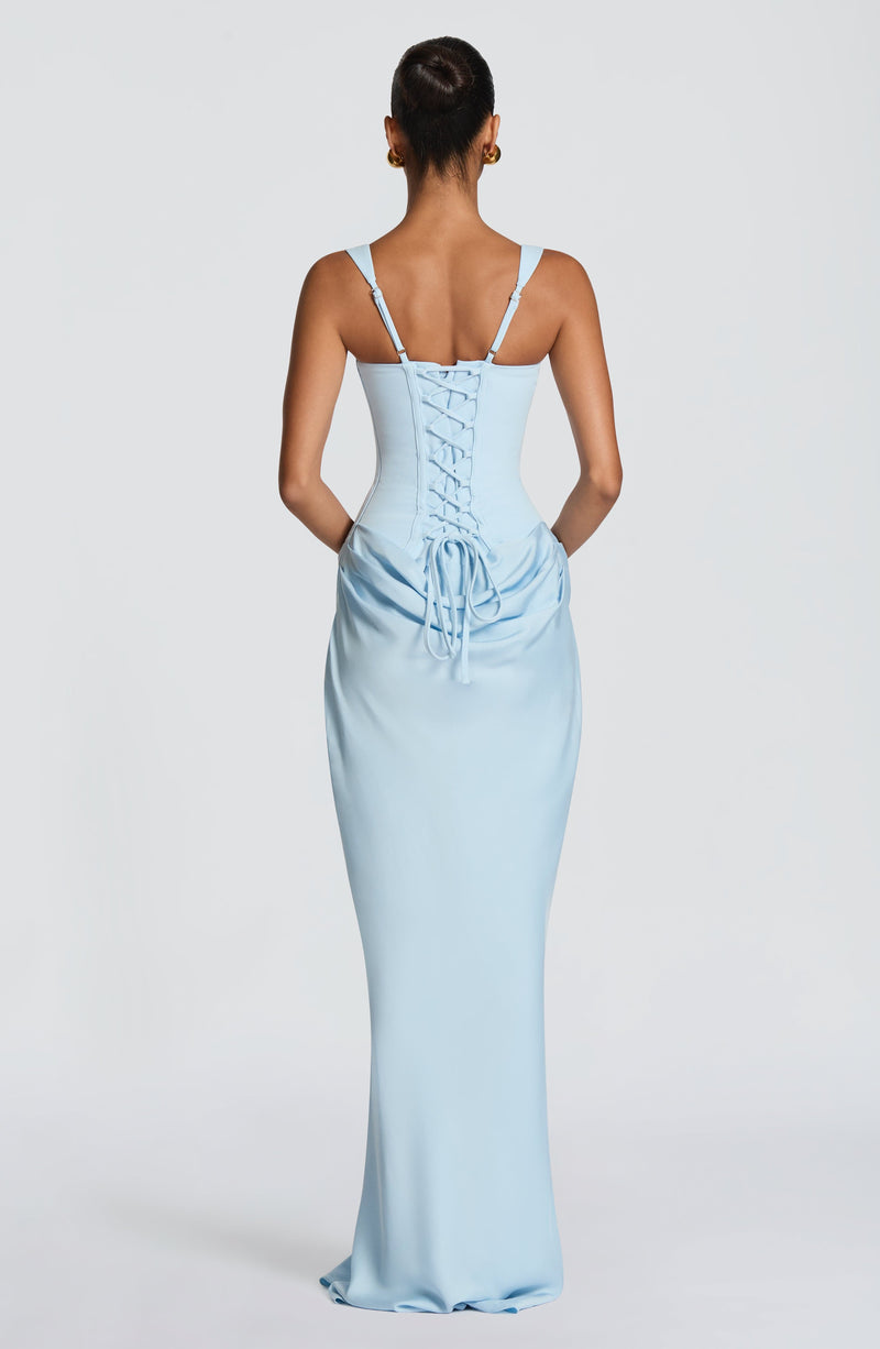 ATISSE CELESTE ICON — Vestido maxi de noche azul celeste