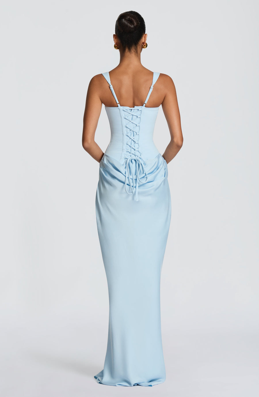 ATISSE CELESTE ICON — Vestido maxi de noche azul celeste