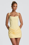 ATISSE SCULPT ICON – Buttergelbes Korsett-Minikleid