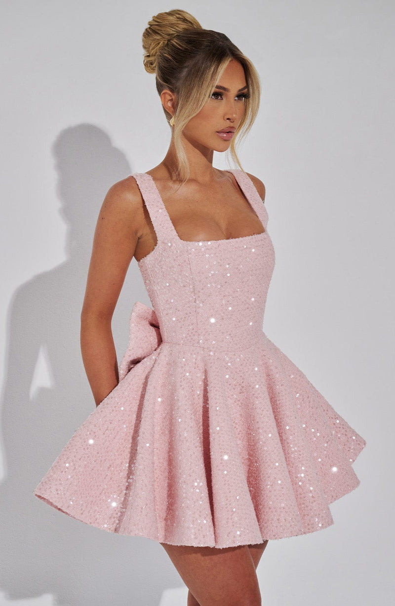 ATISSE DOROTHY ICON — Vestido mini de tweed (Blush)