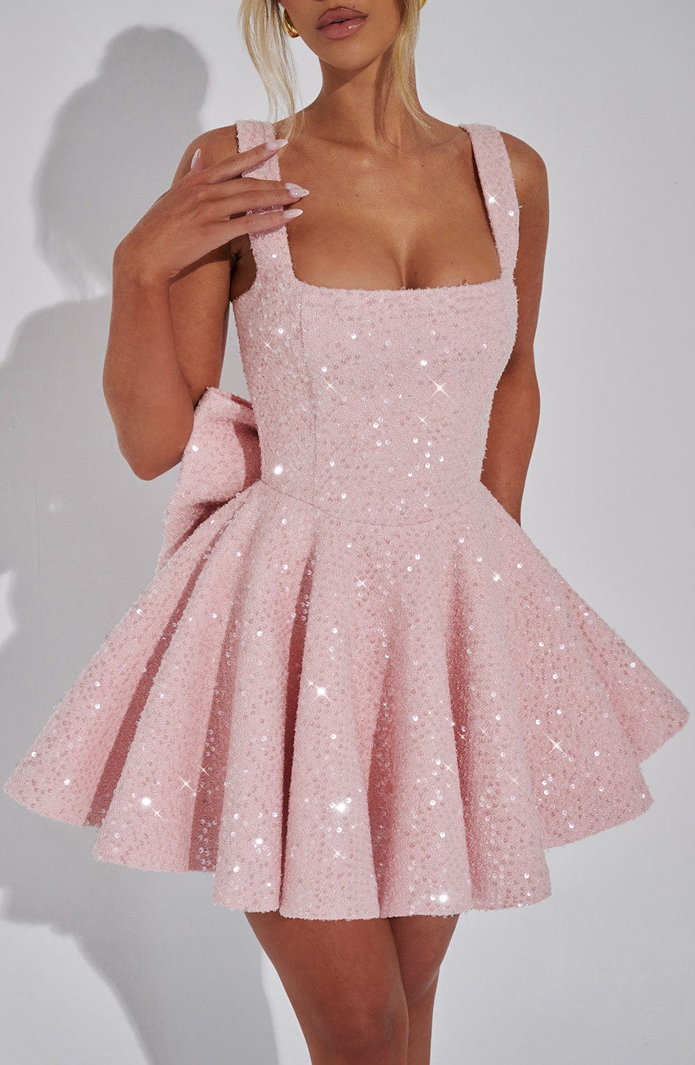 ATISSE DOROTHY ICON — Vestido mini de tweed (Blush)