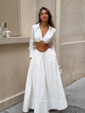 ATISSE – Gala – Women’s White Two Piece Set – Crop Top & Maxi Skirt Set