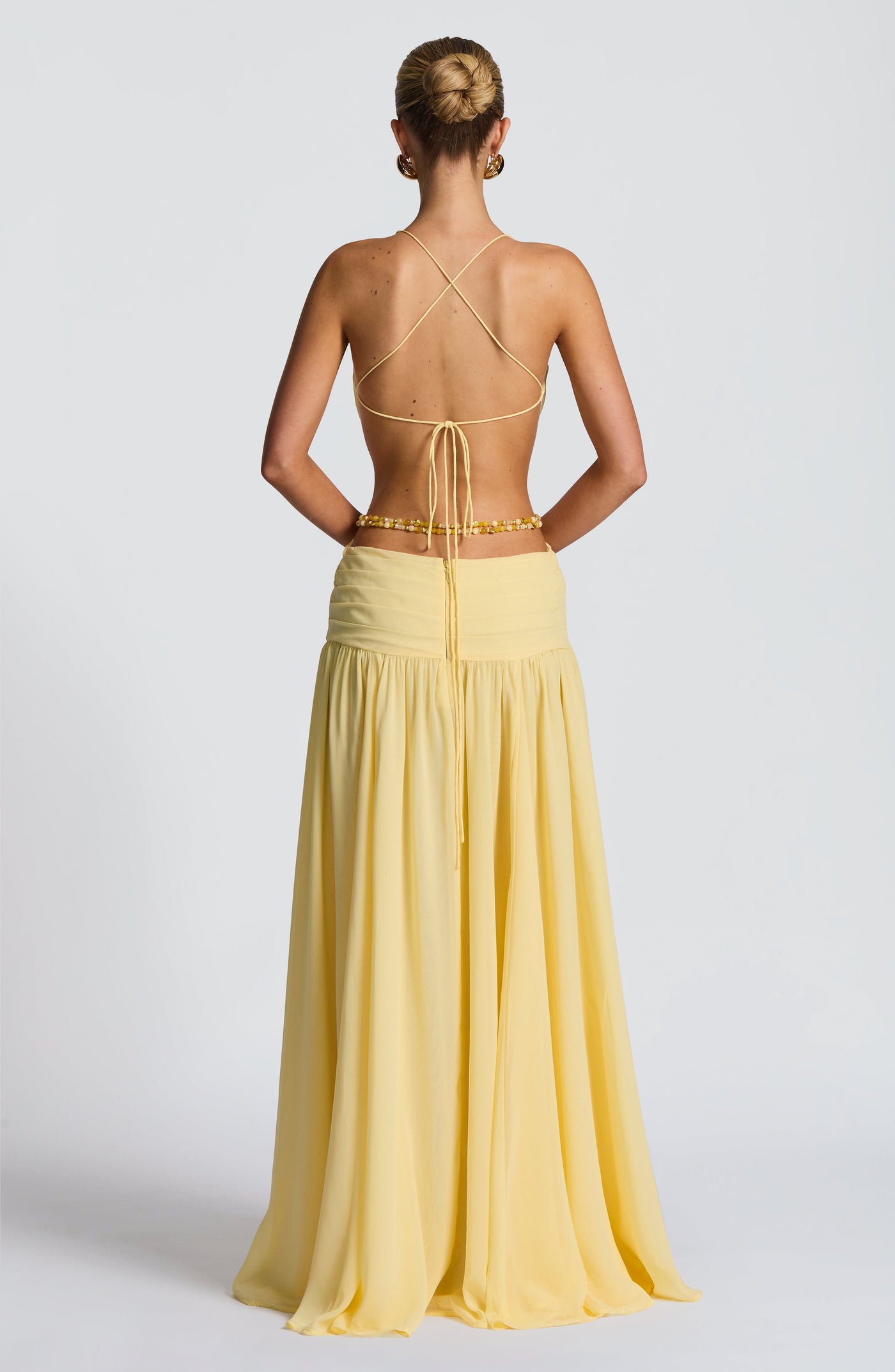 ATISSE LEMON ICON — Maxikleid mit Neckholder in Zitronengelb
