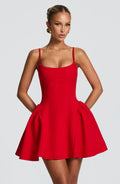 ATISSE KIAH ICON — Vestido mini estructurado (Rojo)