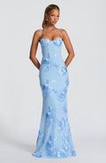 ATISSE NEFERTITI ICON — Maxikleid mit Blumenmuster (Gletscherblau)
