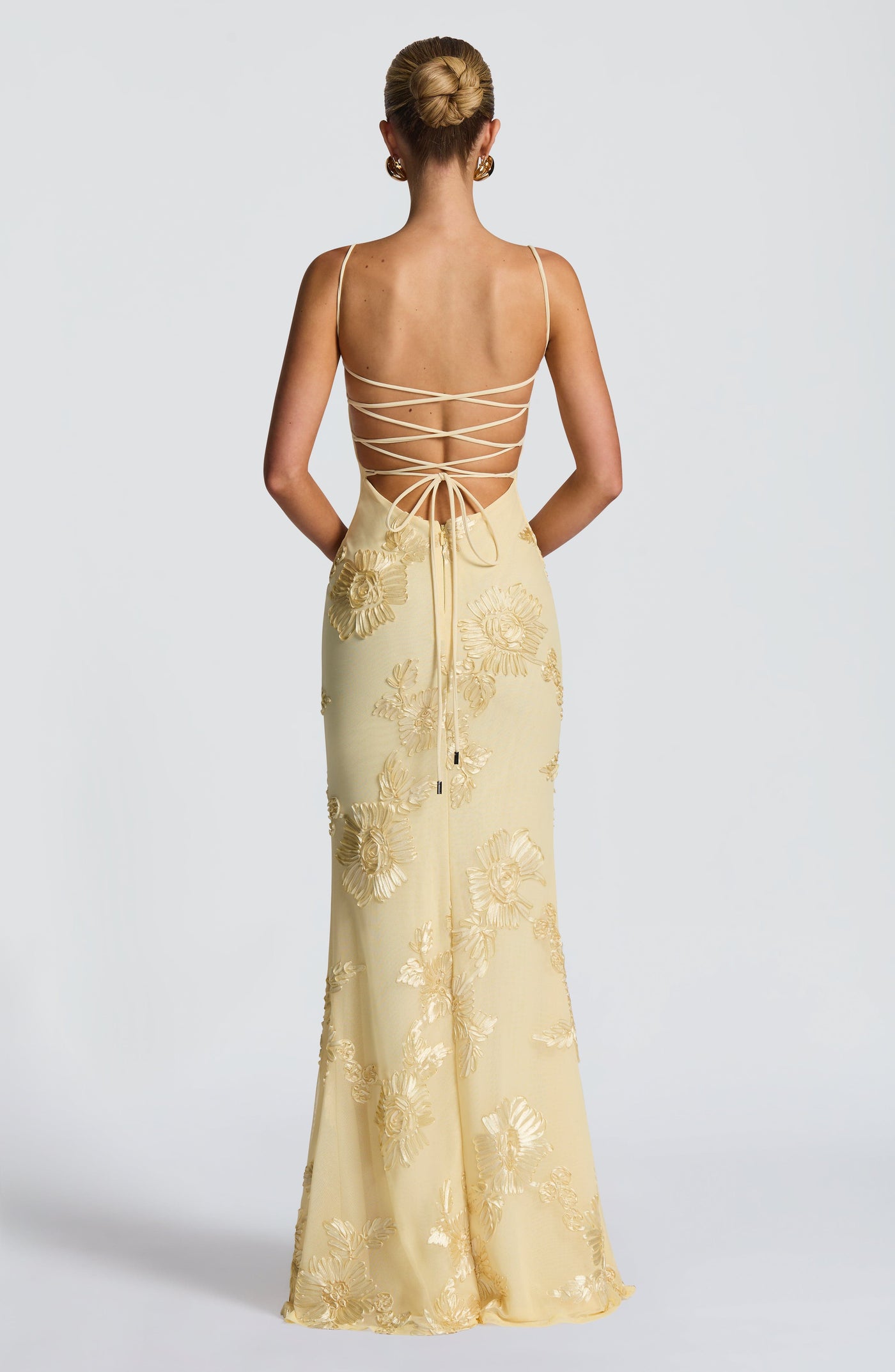 ATISSE NEFERTITI ICON — Maxikleid für Gäste, floral, zitronengelb