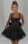 ATISSE NOIR SPARK — Schwarzes Minikleid mit Puffsaum