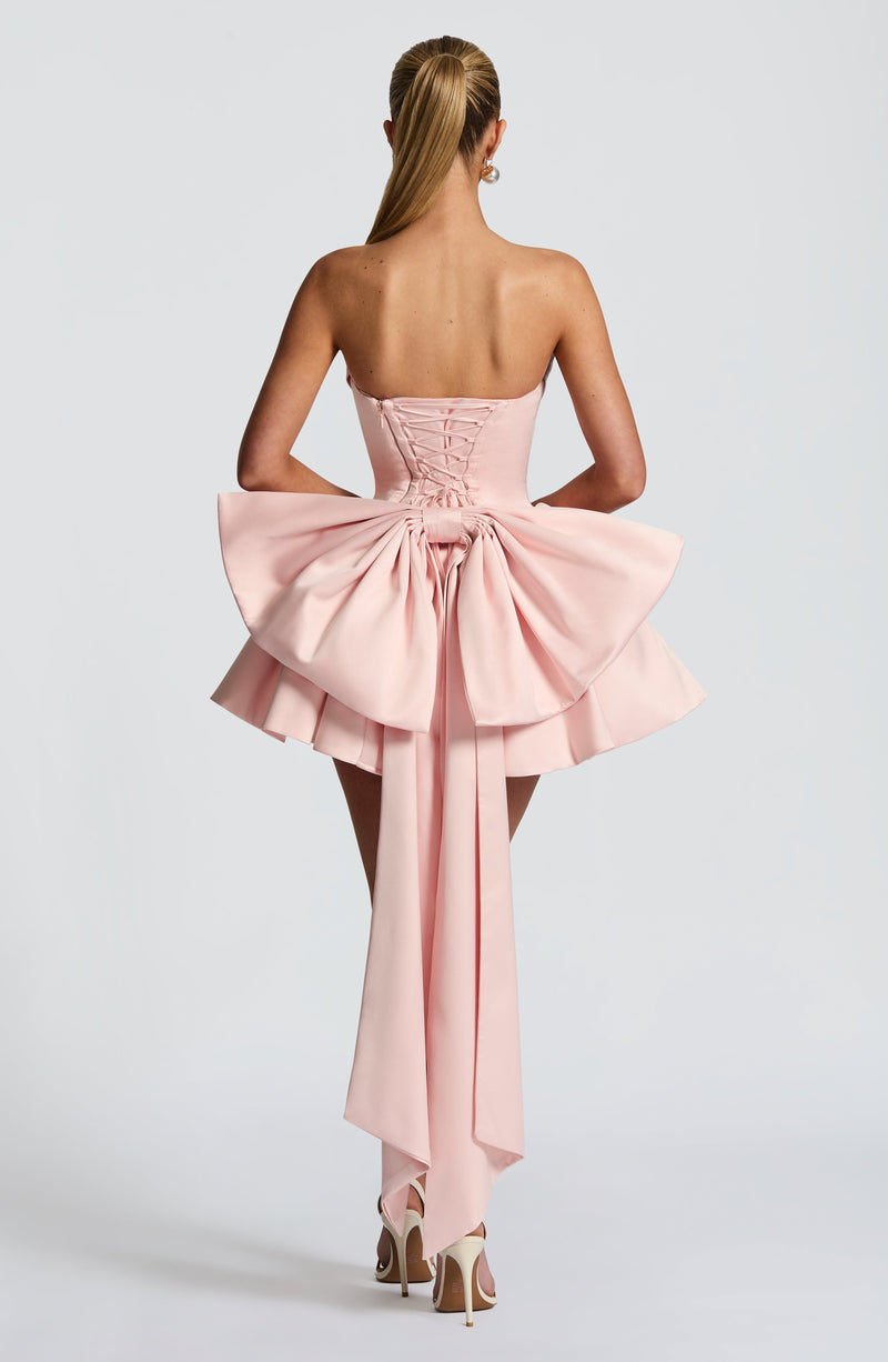 ATISSE ÉCLAT ICON — Rosa Puderfarbenes Ballon-Minikleid