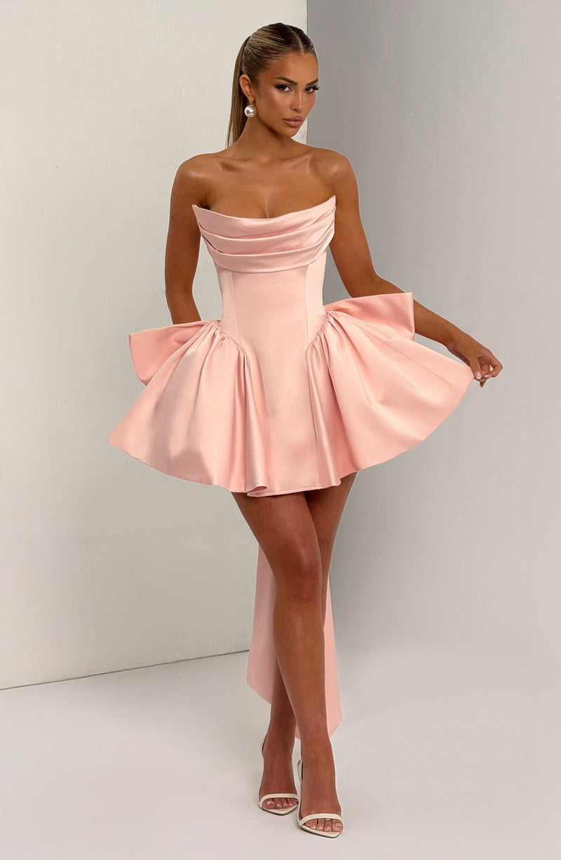 ATISSE ÉCLAT ICON — Rosa Puderfarbenes Ballon-Minikleid