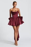 ATISSE TRINITY ICON – Korsett-Minikleid ohne Träger (Cherry Lacquer)