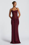 ATISSE VIXEN ICON – Neckholder-Maxikleid (Cherry Lacquer)